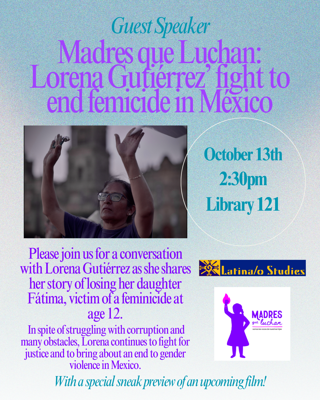 Flier for Madres que Luchan event on 10/13/25