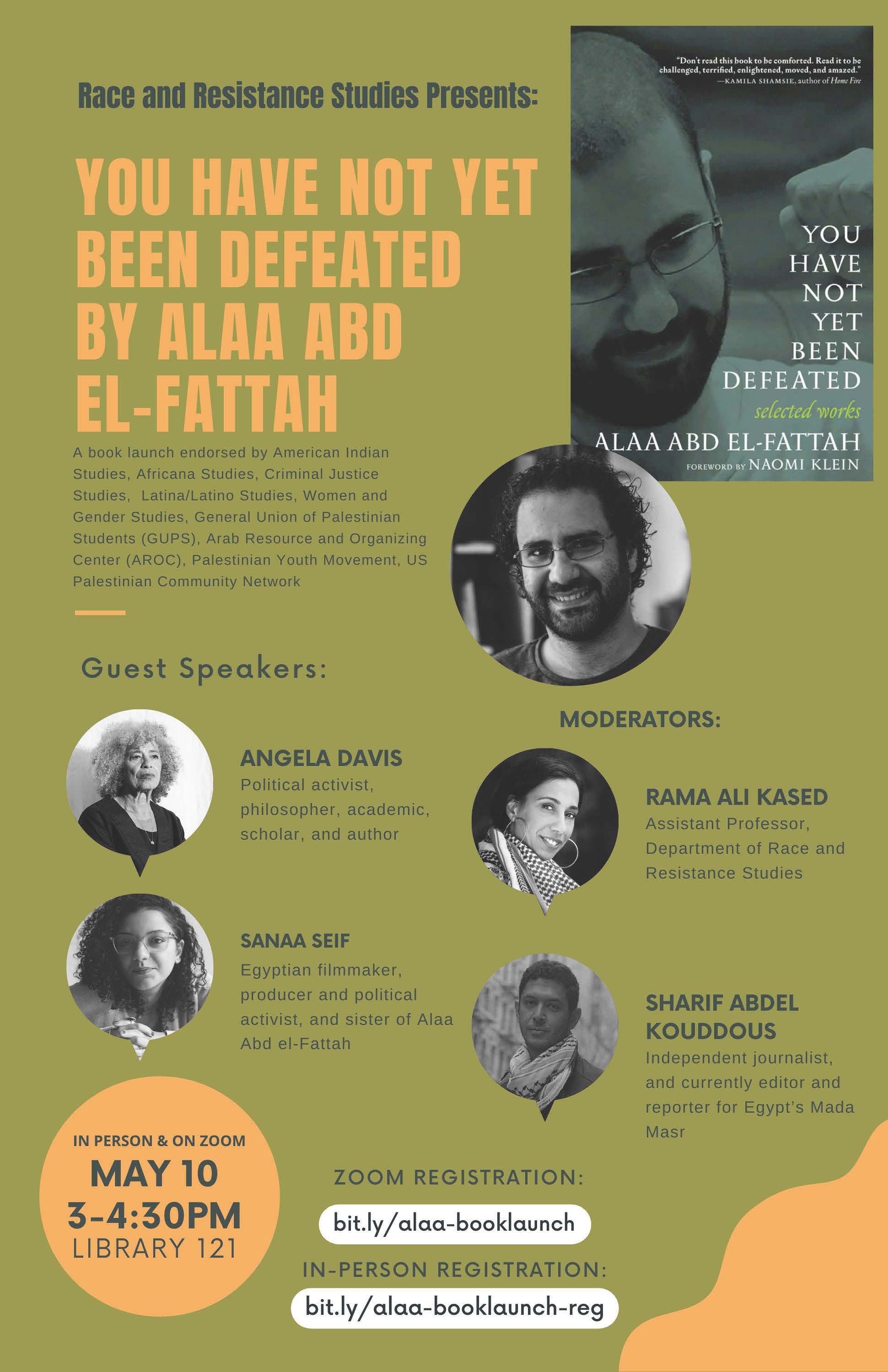 Flyer for You Have Not Yet Been Defeated by Alaa Abd El-Fattah