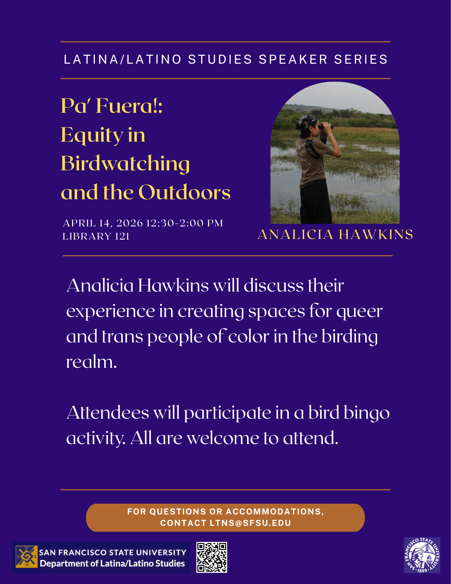 Flyer for Spring Speaker Series April 14