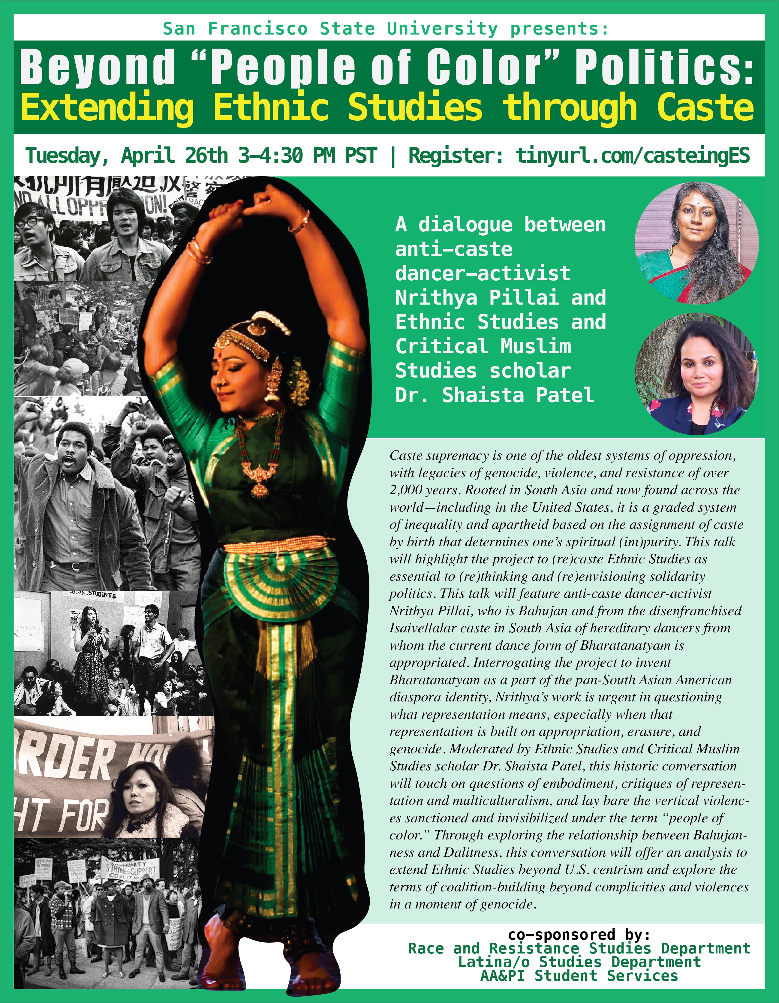 Flyer for Beyond "People of Color" Politics: Extending Ethnic Studies through Caste