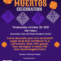 Flier for Day of the Dead Event on Wednesday, October 28, 2026 from 4 to 7 PM