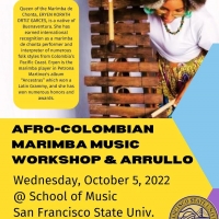 Flyer for Afro-Colombian Marimba Music Workshop & Arrullo