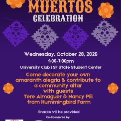Flyer for Dia de Los Muertos Amaranth Alegria event