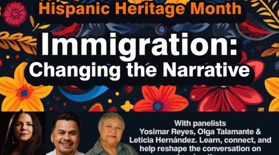 Flyer for Immigration, Changing the Narrative event on September 18, 2025